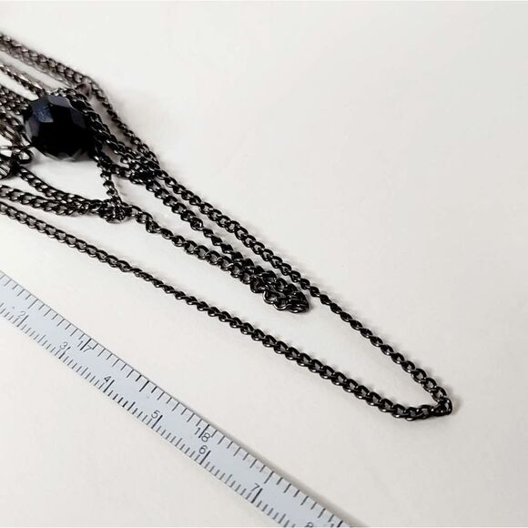 5/$25 Vintage black chain beaded multi layer necklace - Picture 8 of 10